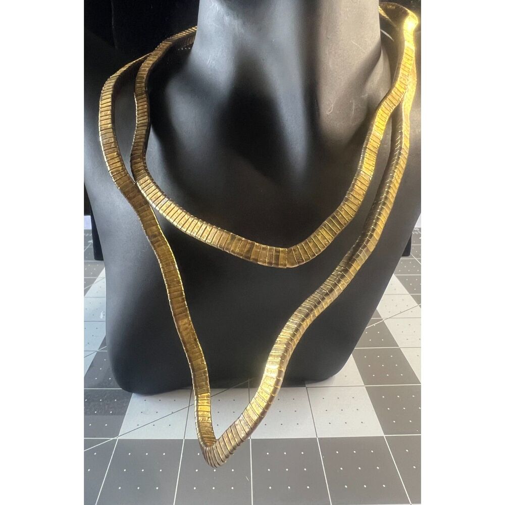 Vintage artisan statement modern sculpture necklace